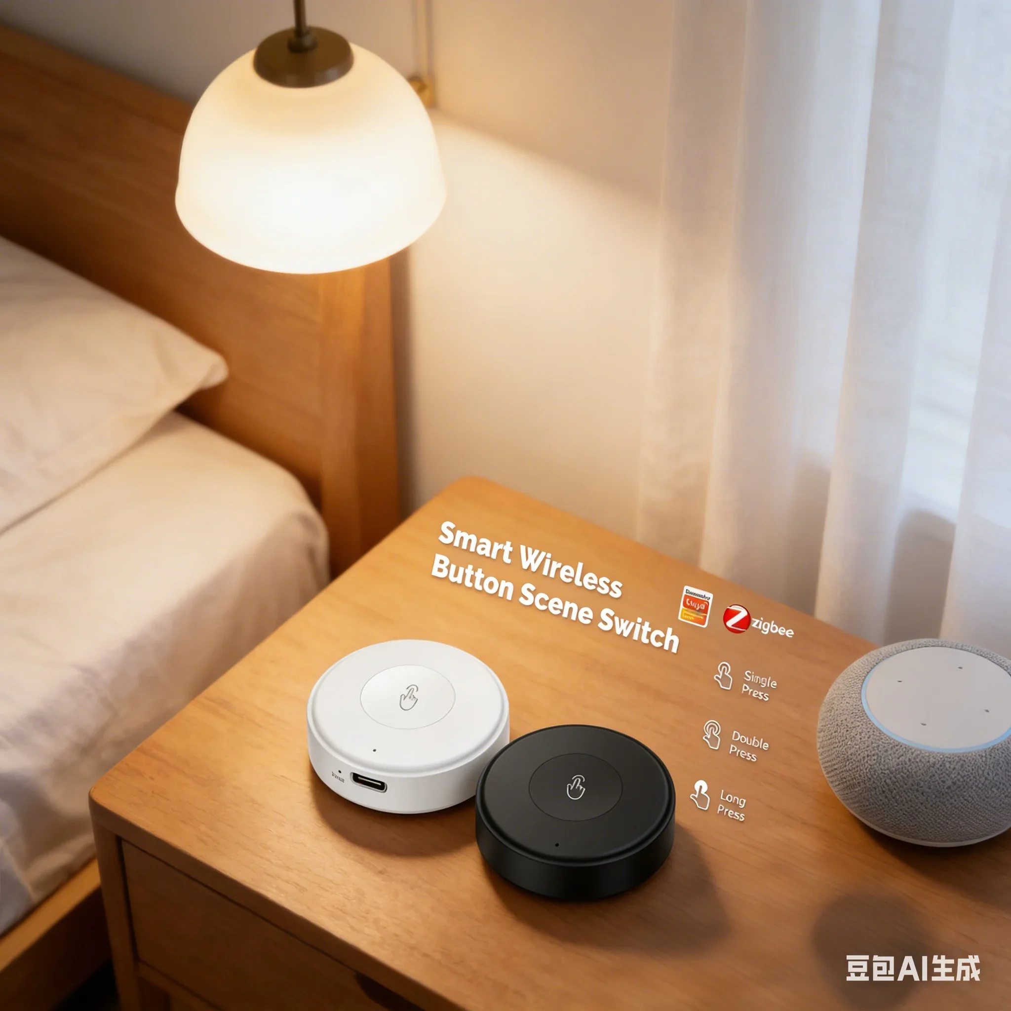 

For Tuya For Zigbee Smart Switch Wireless Scene Switch Battery Powered Mobile Setting Multi-scene Linkage Remote Controller New