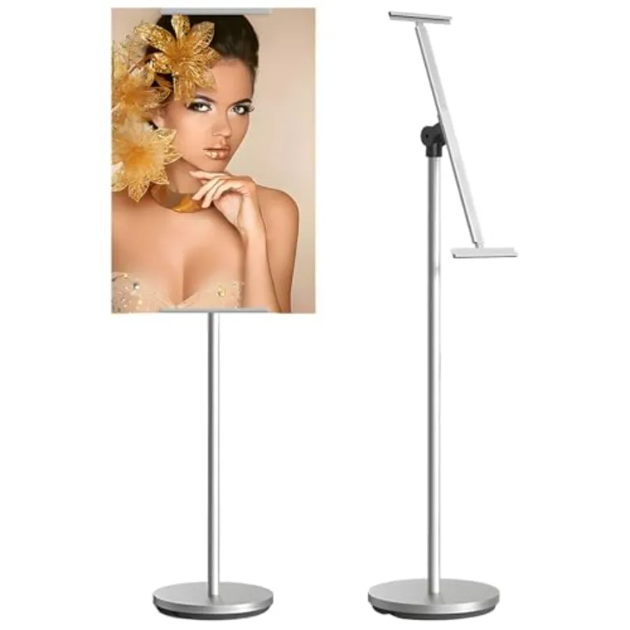 Heavy Duty Multi-angle Adjustable Metal Painting Easel StandSign Holder Stand Poster Stand with Round Base- Outdoor Floor Stand