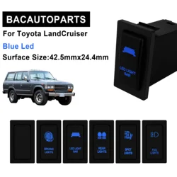 Interruptor de botón Led azul para coche, luces traseras, antiniebla y de conducción, accesorios de repuesto para TOYOTA Prado 90 95 LandCruiser