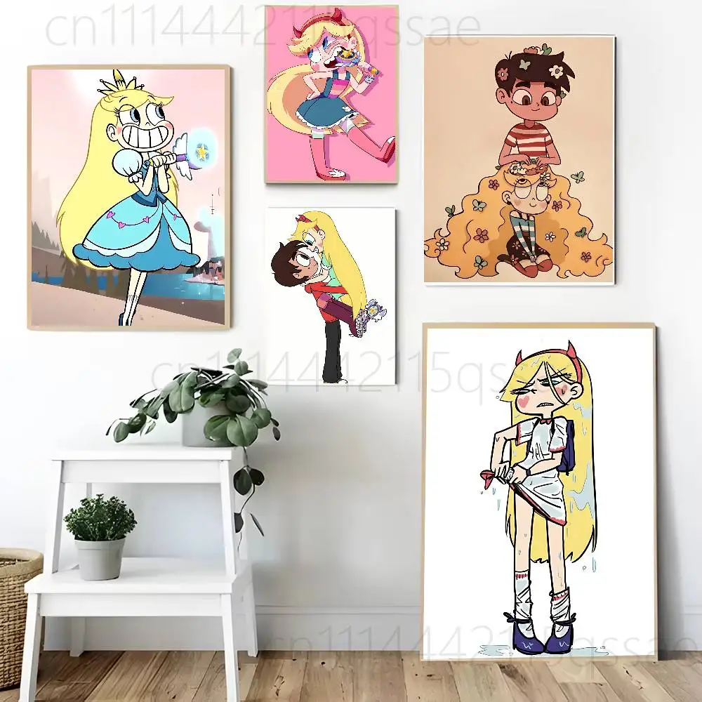 Cute Star vs. the Forces of Evil Poster Prints For Bedroom Living Room Canvas Painting Wall Art Home Decor