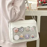 Japanese Harajuku Women's Ita Bag PU Transparent Pocket Itabag High School Girl Uniform JK Crossbody Shoulder Bag Handbag - Image 2