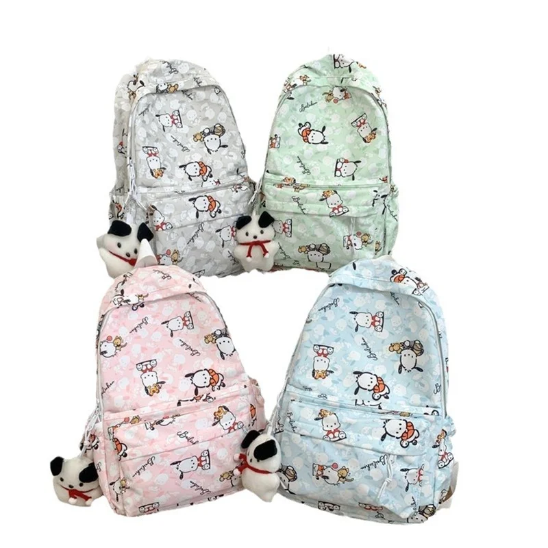 

Sanrio Pochacco Printed School Bags Kawaii Anime Schoolbags High School College Student Travel Backpacks Large Capacity Satchel