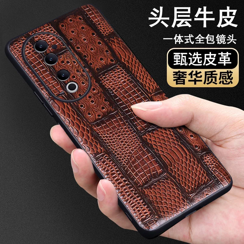 

Wobiloo Luxury Genuine Leather Phone Cases For Vivo S19 S18 Pro Shockproof Back Cover Fundas Case