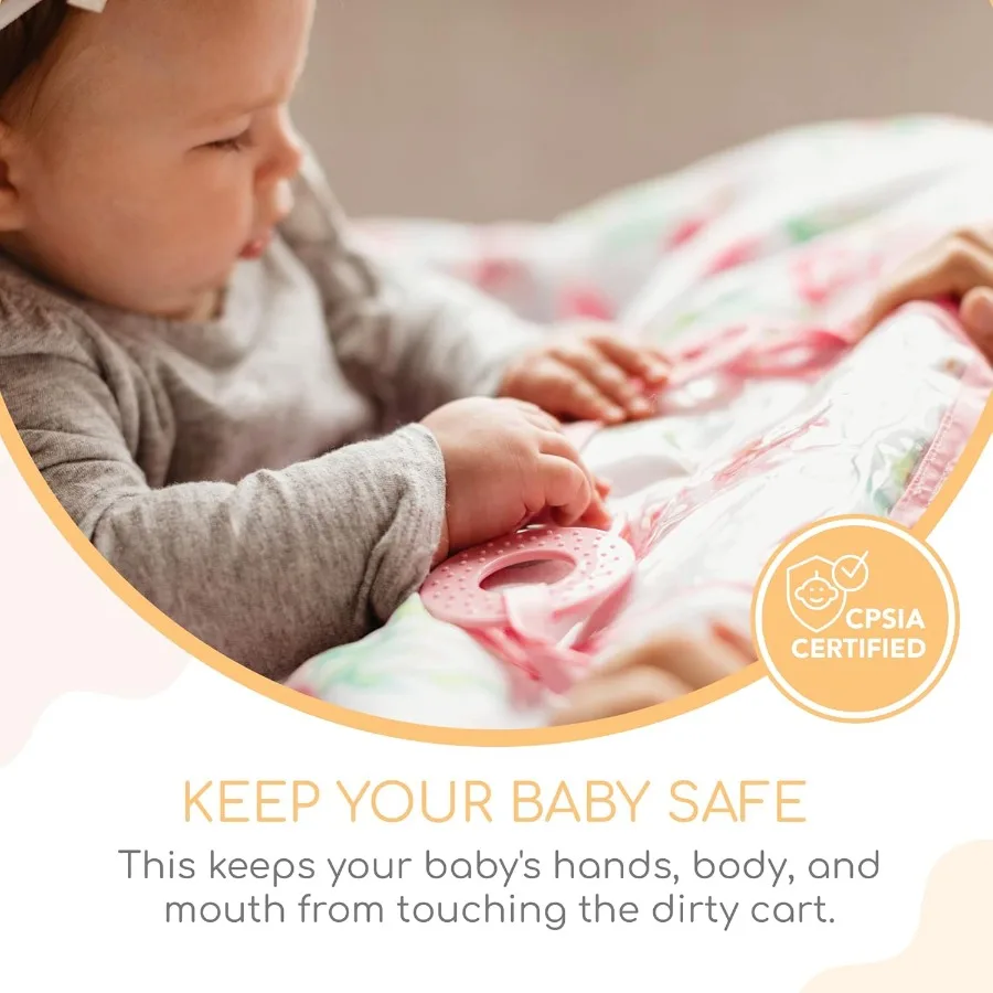 Pokrowiec 2w1 na krzesełko do karmienia i wózek na zakupy dla dziecka, wygodny pokrowiec na wózek spożywczy, uniwersalny pokrowiec na wózek dla niemowląt