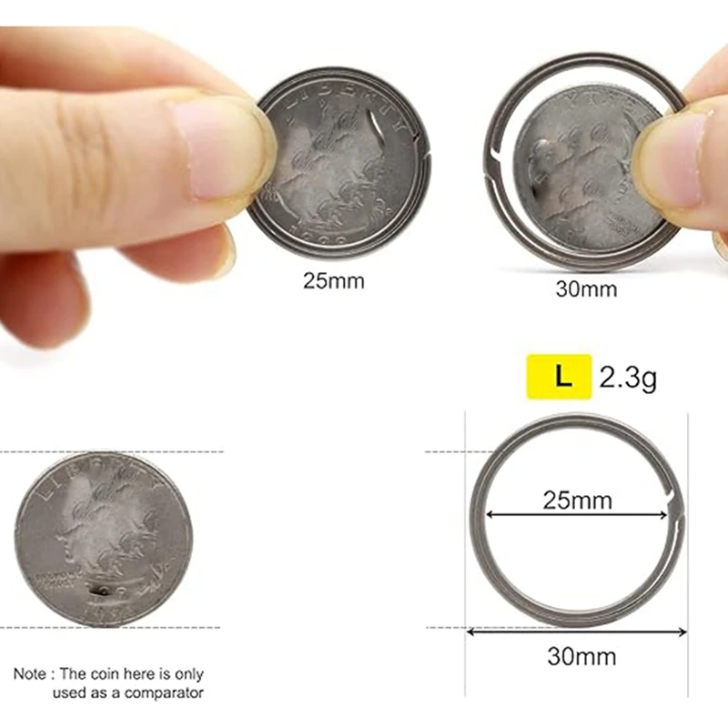 Кольцо для ключей из титана, Быстроразъемное кольцо для боковых ключей, Суперлегкий органайзер для ключей, внешний диаметр 30 мм, 5 шт., легкая установка
