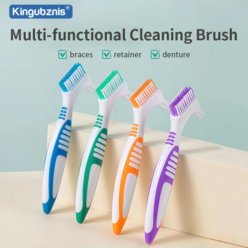 1pcs Invisible Braces Brushes Retainers Cleaning Brushes Orthodontic Special Dentures Toothbrushes, Denture Double Head Cleaning
