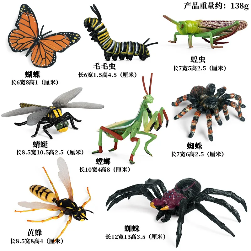 39 نوعا من نماذج حيوانات الحشرات شبكة العنكبوت العقرب الخفافيش عمل أرقام تمثال مصغر لطيف لعبة تعليمية للأطفال هدية الهالوين #1