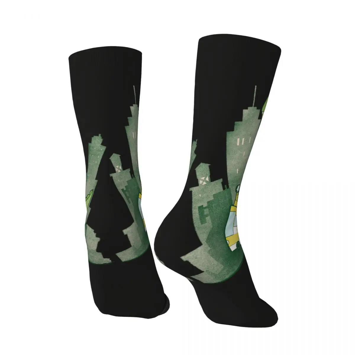 Hip Hop Retro Hop On Hop Off calzini a compressione da uomo pazzi Unisex Dinosauria dinosauro animale Harajuku modello stampato calzino dell'equipaggio