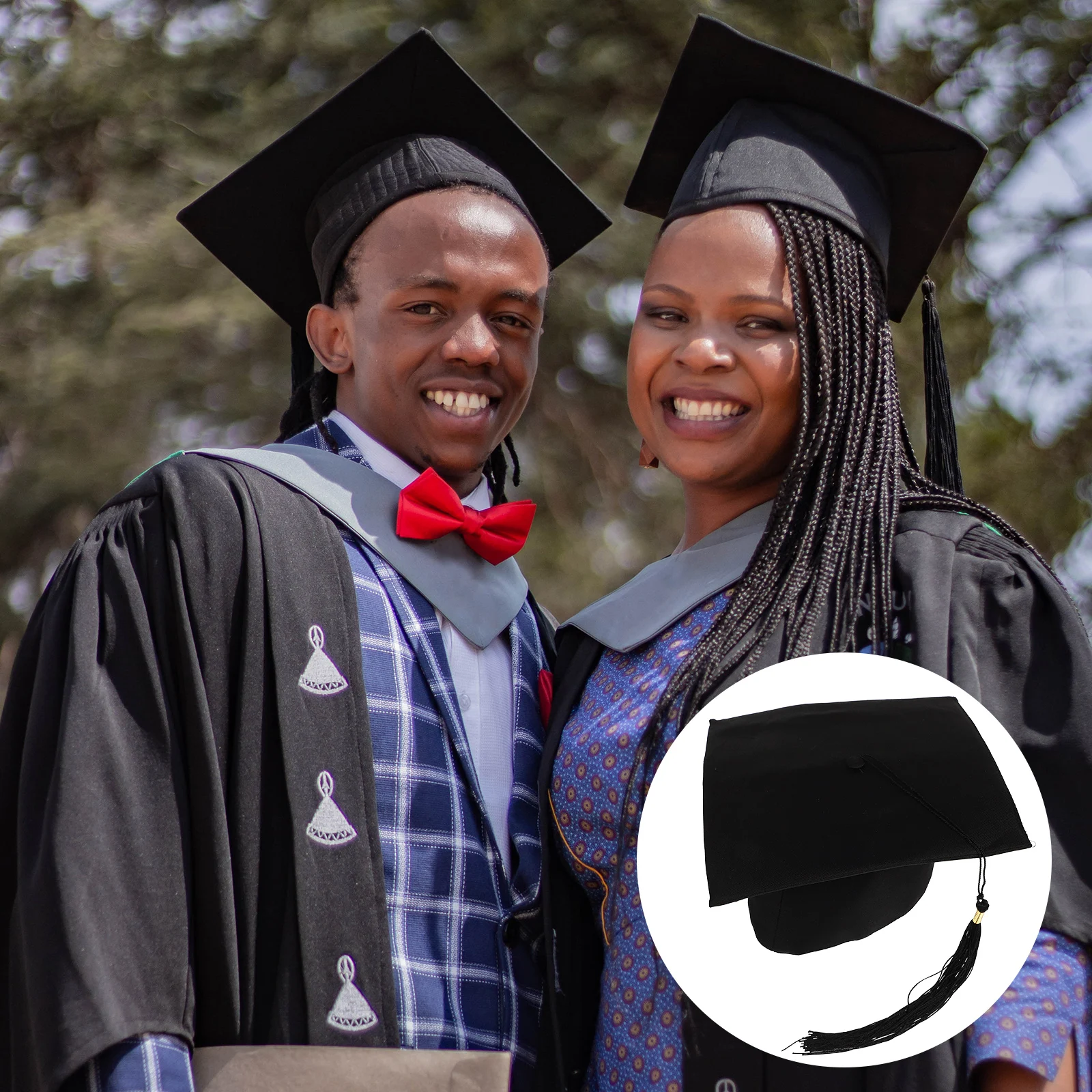 

Bachelor's Graduation Caps Polyester Doctoral Hats Photo Props Simple Ceremony Headgear Decoration Party Hat