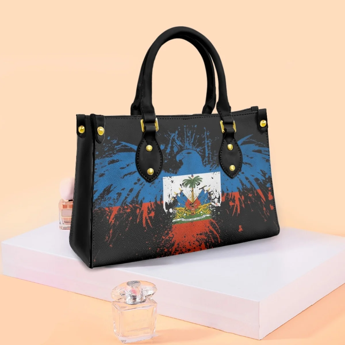 FORUDESIGNS Fashion Handbag Haiti Flag Printing Design Ladies Bags Commuter Banquet Wristbag Noble Elegant Bag Female Luxe