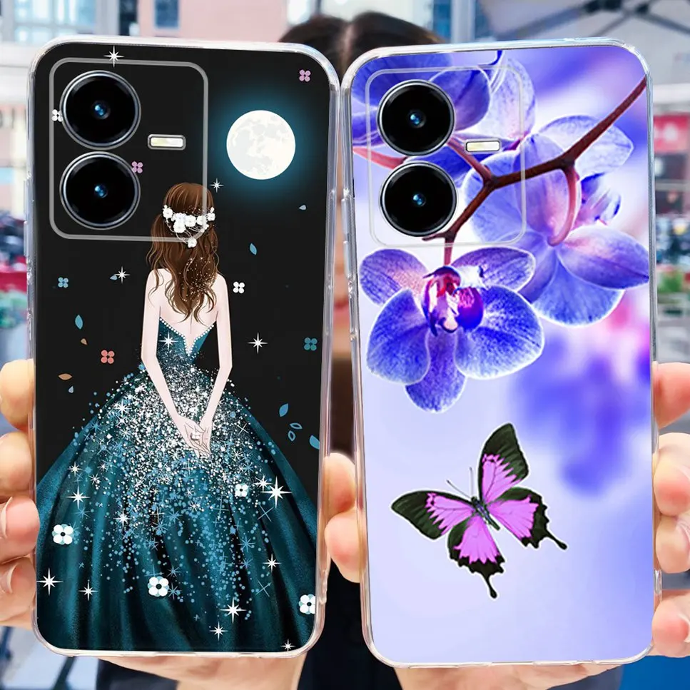 For Y22s 4G V2206 Case Fashion Painted TPU Silicone Soft Back Cover For Vivo Y22S 2022 Phone Case VivoY22 Y 22 Y22 s 4G Fundas