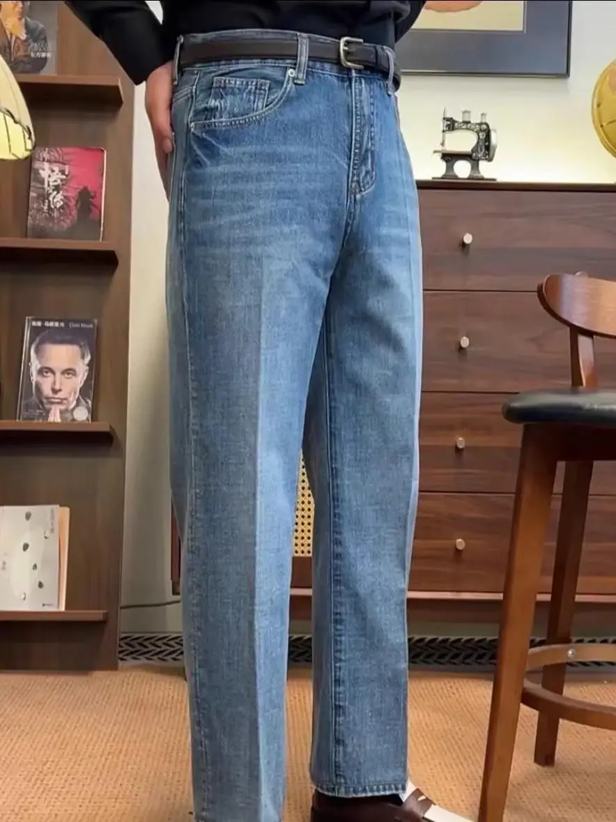 

Новые мужские джинсы 2025 года: приталенные, прямого кроя, из премиального хлопка, в стиле ретро, повседневные, износостойкие, для молодежи