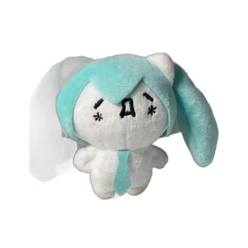 New Cute Cartoon Virtual Singer Emoticon Co Branded Fufu Plush Doll 9Cm Prize Figure Bag Key Pendant Gift for Girls Fans