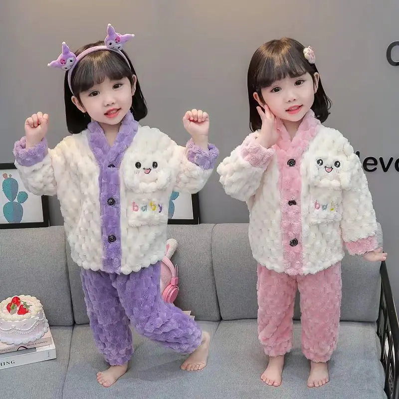 

Детская одежда, зимняя одежда для девочек, теплые утепленные пижамы с героями мультфильмов, удобная домашняя одежда, милая стильная фланелевая одежда для сна, модная