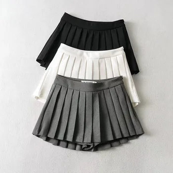 Zoki Sexy Women Pleated Skirts High Waist Summer Vintage Mini Skirts Korean Tennis…