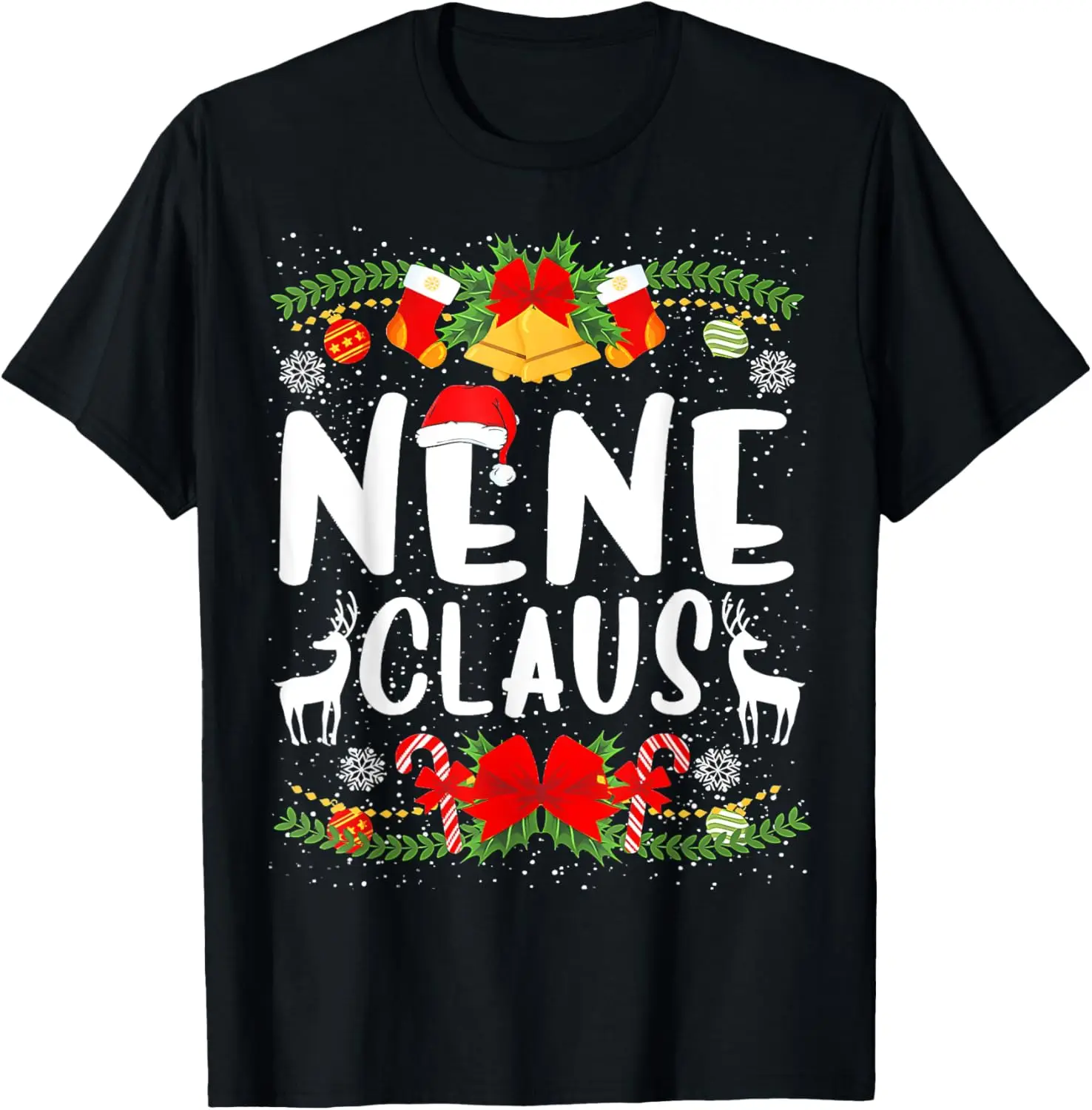 

Шапка с рождественским орнаментом Nene Claus, семейная футболка Санта-Клауса