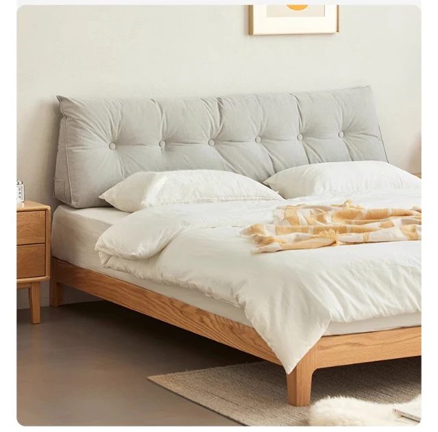 

# Oak Wood Bunk Bed-Cream-style Upholstered Platform Bed Storage Space-Saving Durable Eco-Friendly