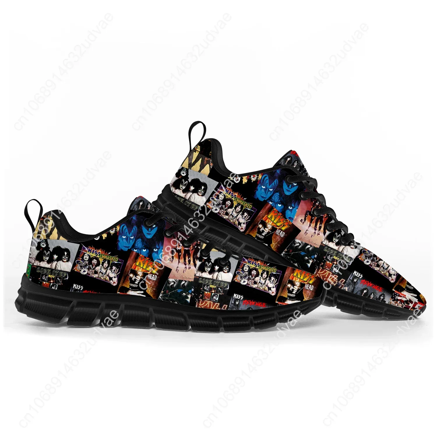 Heavy Metal Rock Band Kiss Sneakers, Calçados esportivos para homens mulheres adolescentes crianças e crianças, Sapatos personalizados de alta qualidade casal, Moda