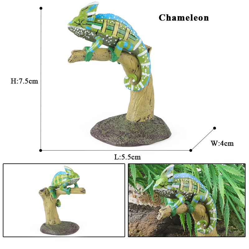 Oenux Neue Simulation Wilde Reptil Tiere Action-figuren Eidechse Modell Figuren Kinder Bildung Kognitive Szene Dekoration Spielzeug – Detail 10