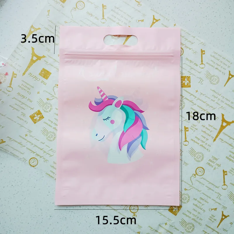 Cartoon Plastic Zipper Candy Bags Ziplock Cookie Gift Packaging Self Stand Biscuits Chrismas Wedding Favor Storage Bag