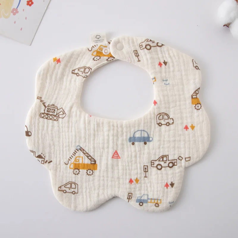 

New Summer Baby Bibs Soft Cotton Gauze Petal Infants Cute Print Feeding Saliva Towel Newborn Toddler Burp Cloth Kids Bib