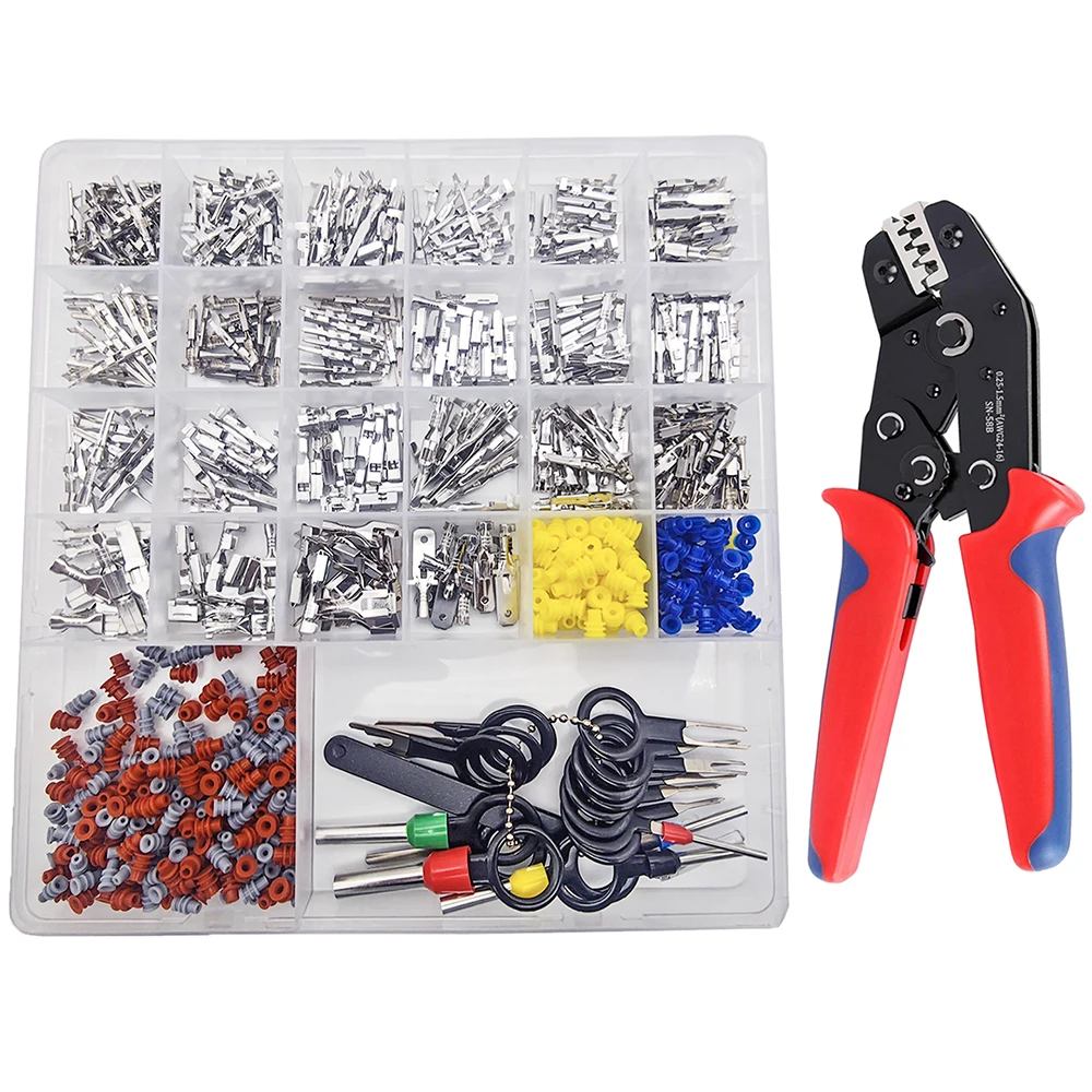 25 Arten Kfz-Kabelanschluss-Steckverbinder-Set – 660 Stück Automotive-Elektro-Crimpverbinder, Stifte für nicht-isolierte Steckverbinder – Detail 1