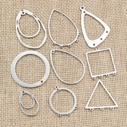 10pcs/lot 316 Stainless Steel Charms Geometry Metal Stamping Blanks DIY Porous Connector Pendant Necklace Earring Accessories