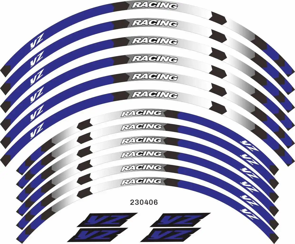 Motorcycle tire inner ring reflective stripe stickers multicolor waterproof decals for YAMAHA YZ 250F/450F/450FX YZ 125/250