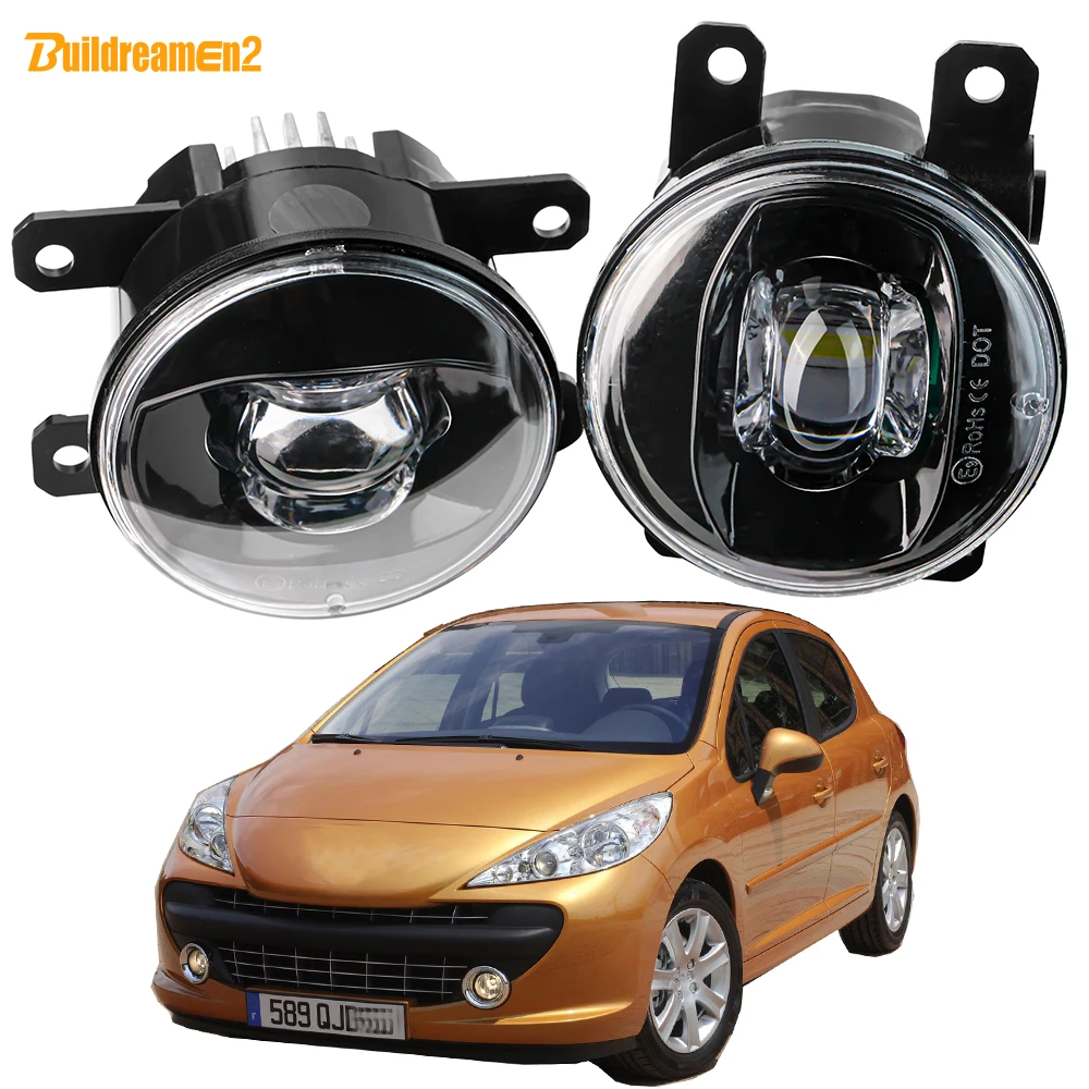 2 Pcs 30W H11 LED Fog Light For Peugeot 207 CC SW Hatchback 2006 2007 2008 2009 2010 2011 2012 Car Front Bumper Lens Fog Lamp