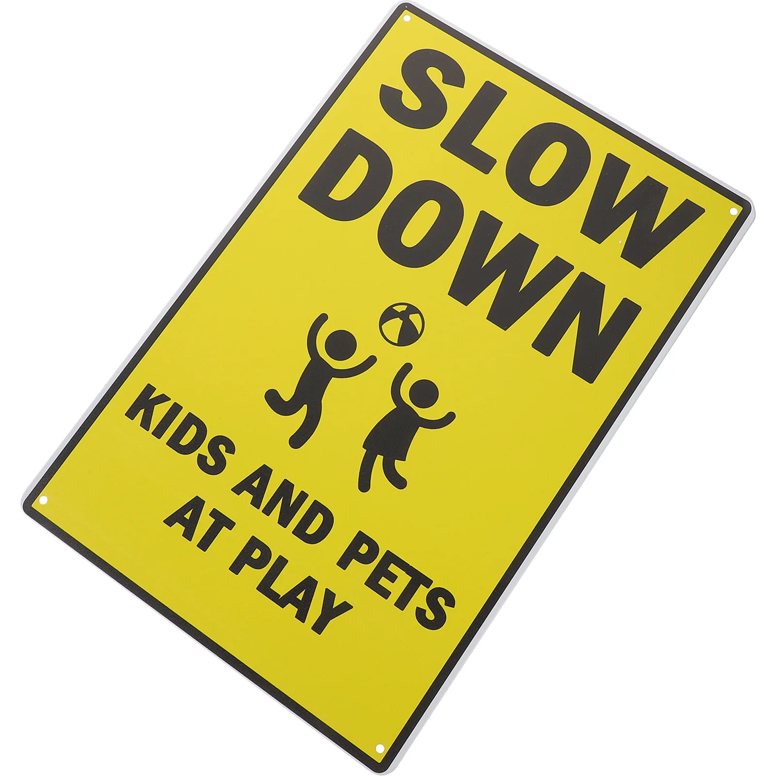 Caution Sign Metal Street Road Sign Kids Playing Weatherproof Iron Promotes Safety Effective Convenient Street Signs