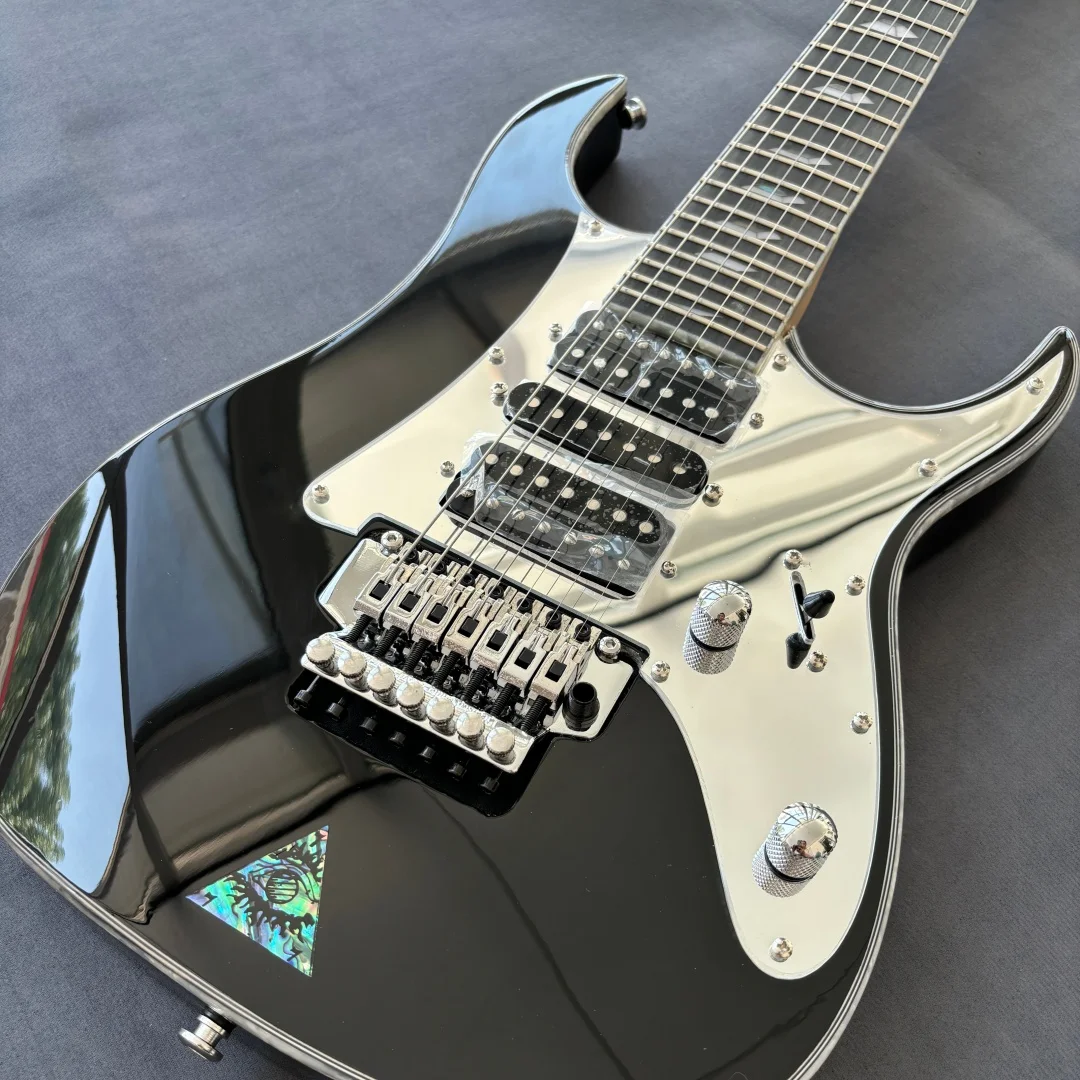 High Quality Hot UV777 Double Shake Electric Guitar HSH Black Mirror Guard Speed Play Style Metal Versatile Artifact 7 Strings