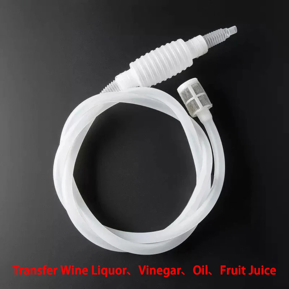 1Pcs Self-Priming Siphon Pump, Household Transfer Tool, With Filter Screen forBaijiu, Wine, Vinegar & Homemade Brewing L=1.6M