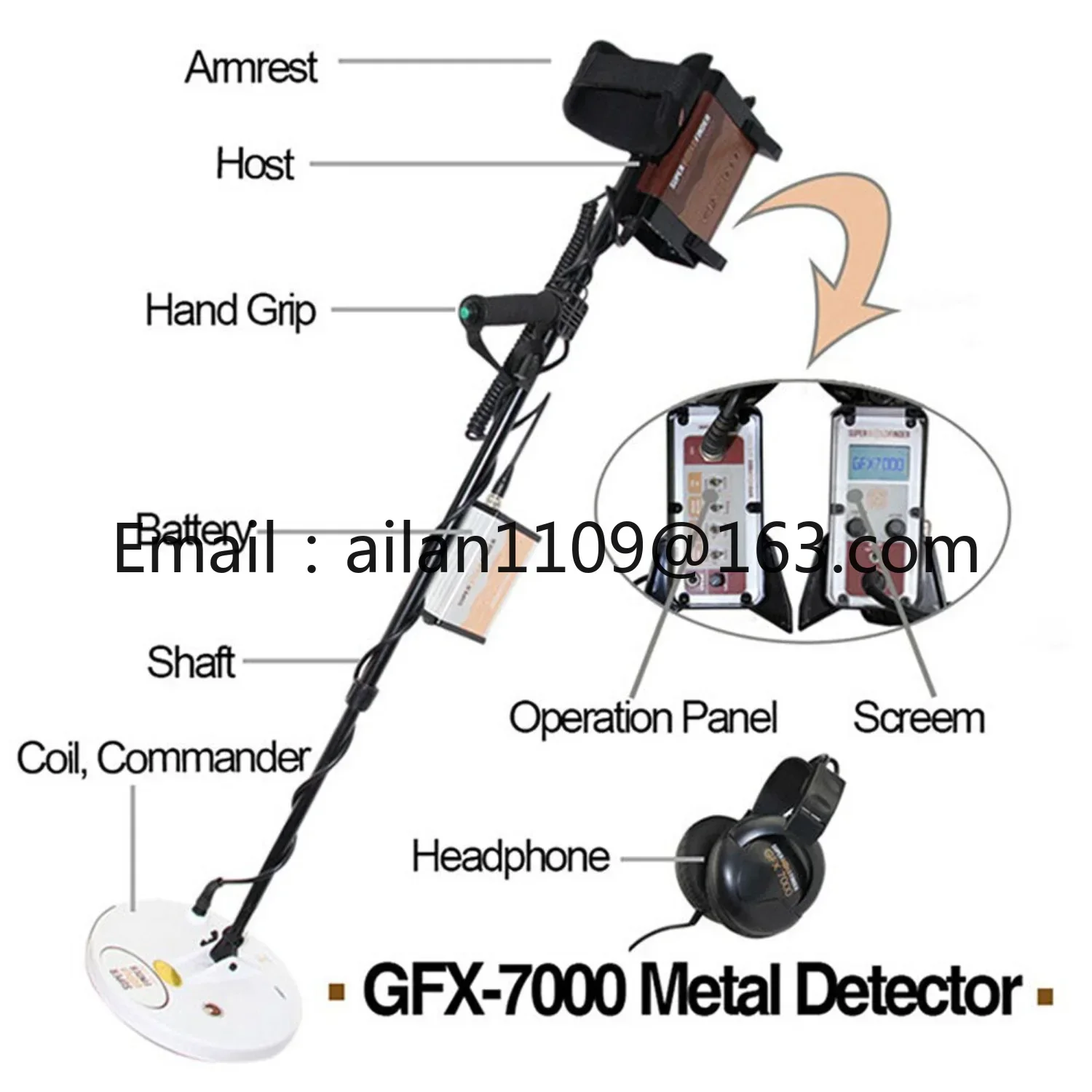 GFX7000 Metal Detector High Sensitivity Gold Finder for Treasure Hunter Deep Gold Detector Silver Copper Mining Finder