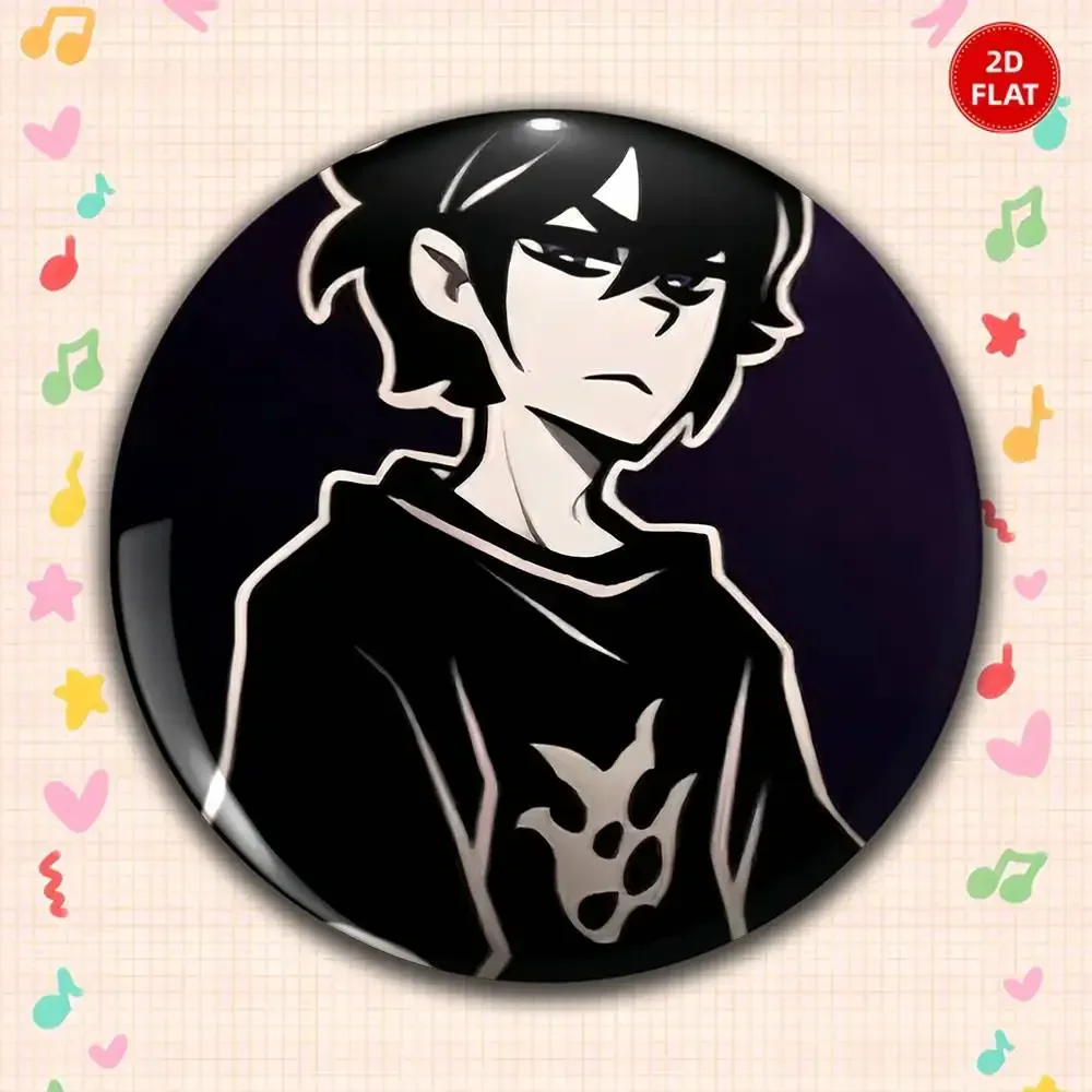 2026 New Arrival Classic Style 2D FLAT Exquisite Round Anime Plastic Brooch Pin Unisex Squishy Lapel Badge Ideal Fun Gift