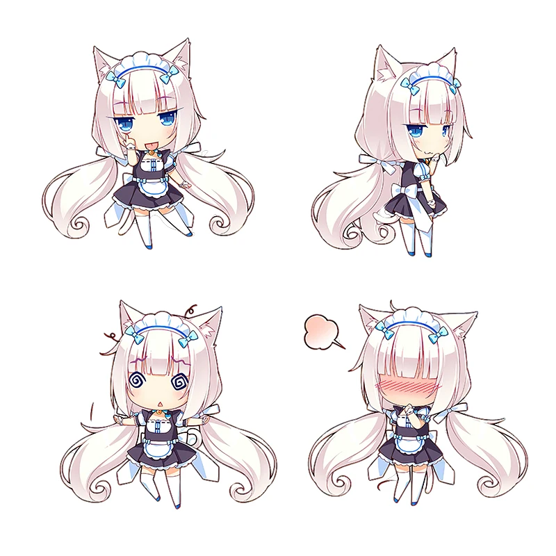 Threeratels CD1 забавная наклейка NEKOPARA_CHRONICLE Vanilla с героями мультфильмов, водонепроницаемая наклейка, милая наклейка с кошачьими ушками для девочек на стене, холодильник, автомобиль