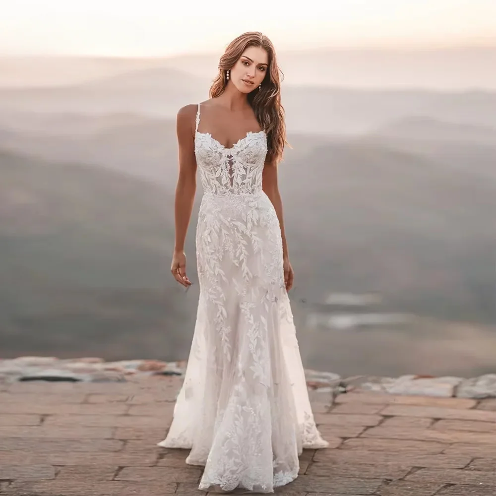 

Wedding Dresses 2026 Luxury Spaghetti Straps Sweetheart Neck Lace Mermaid wedding Dresses Bride Vestidos De Novia Bridal Gowns