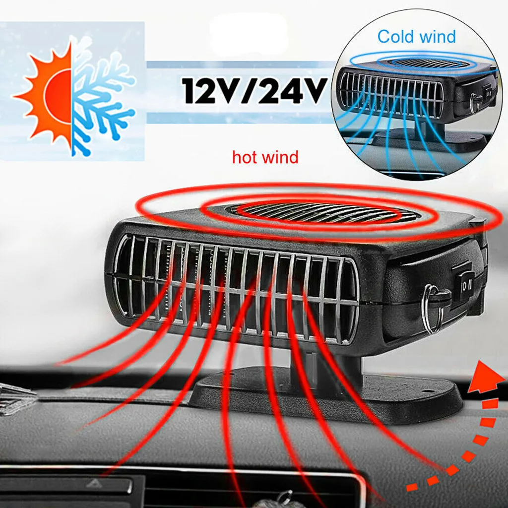 Imagem -05 - Portátil Auto Carro Aquecedor Defloster Demiler Aquecedor Elétrico Brisa 360 Graus de Rotação Abs Aquecimento Ventilador de Refrigeração 12 24v 200w
