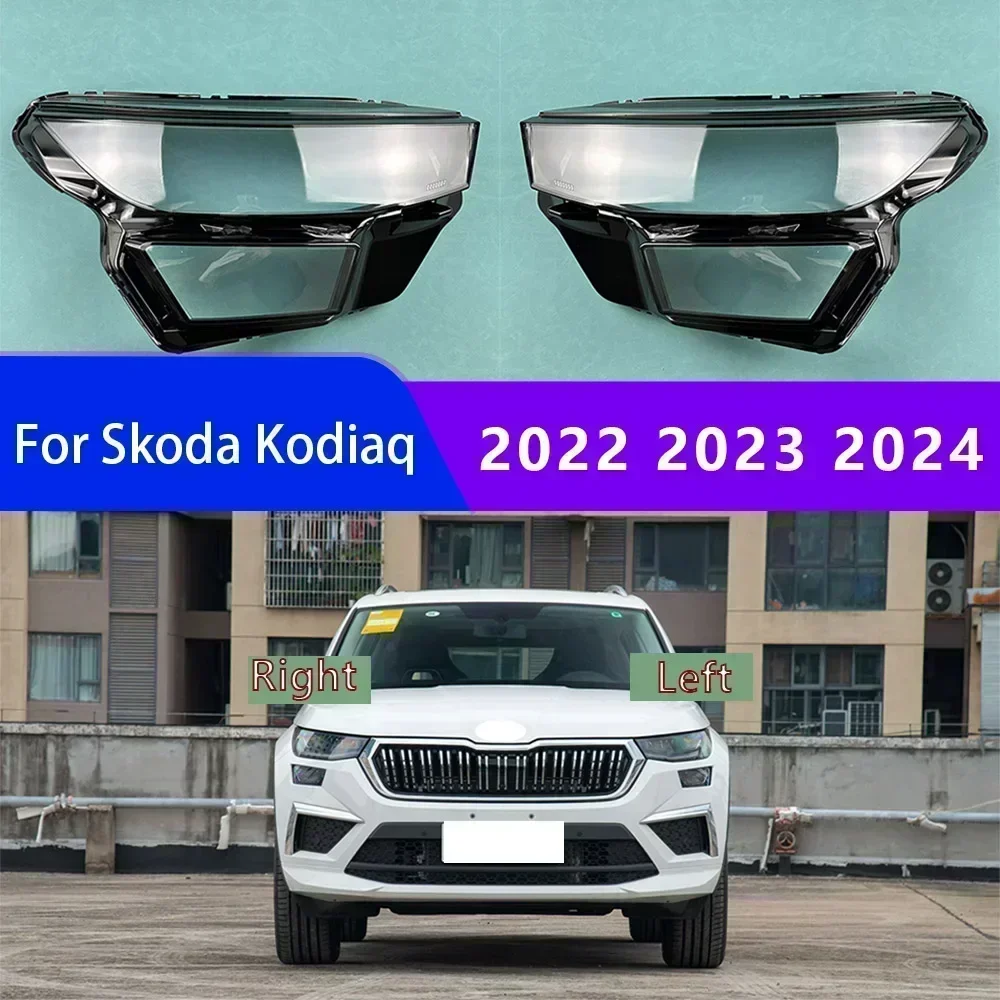 

For Skoda Kodiaq 2022 2023 2024 Headlamp Cover Headlight Shell Transparent Lens Plexiglass Replace Original Lampshade