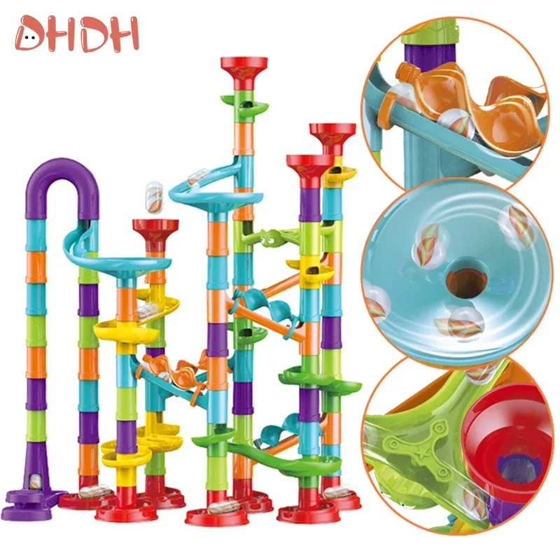 29-142PCS Marmo Corsa Building Blocks Marmi Diapositive Giocattoli Per I Bambini Creatività FAI DA TE Costruttore Giocattoli Educativi Regalo Dei Bambini