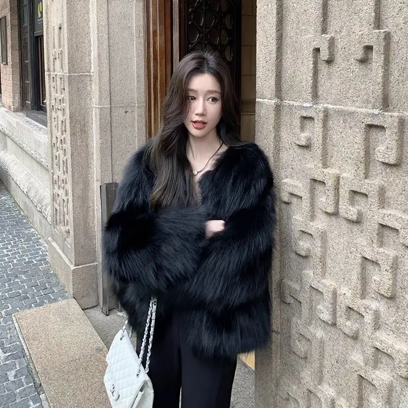 

Women's Short Loose And Warm Imitation Fox Fur Fur Coat 2025 Autumn/winter Female New Korean Version Versatile Thick Top