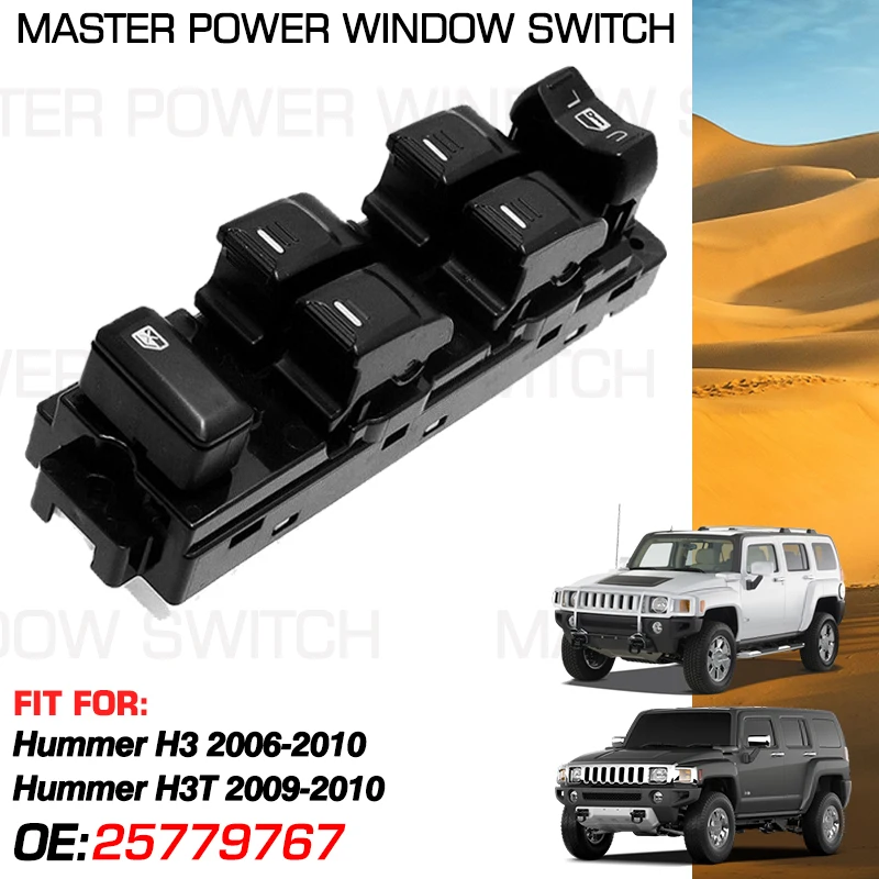Car Window Master Switch Glass Lifter Button 25779767 14+8 Pins For Hummer H3 H3T 2006-2010 15141484 15205242 Front Left