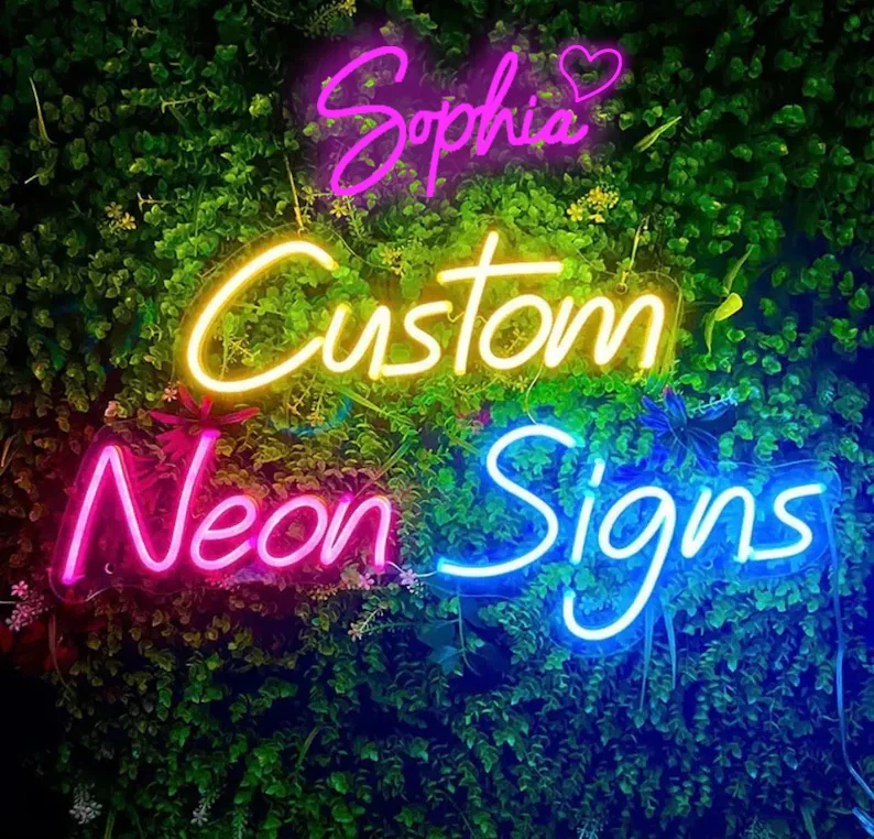 Name Custom Neon Sign Letters Sign Personalized Art LED Lights Wedding Christmas Birthday Gifts Boy Girl Room Bedroom Wall Decor