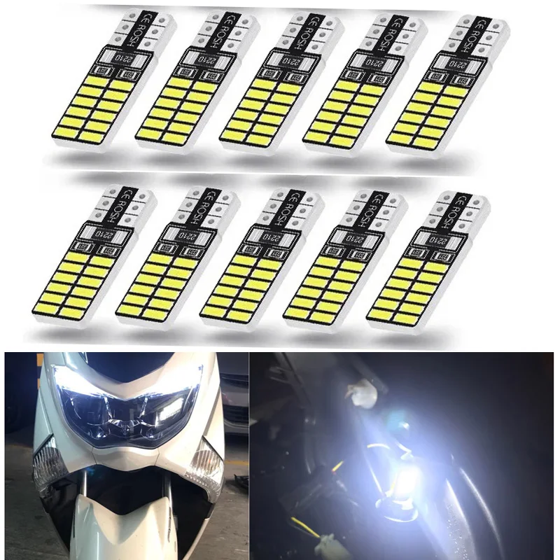 2/5/10/50/100 PCS T10 194 W5W LED Bulbs Car Interior Dome Maps Glove Box Trunk License Plate Lights 12V 3014-24SMD 6000K White