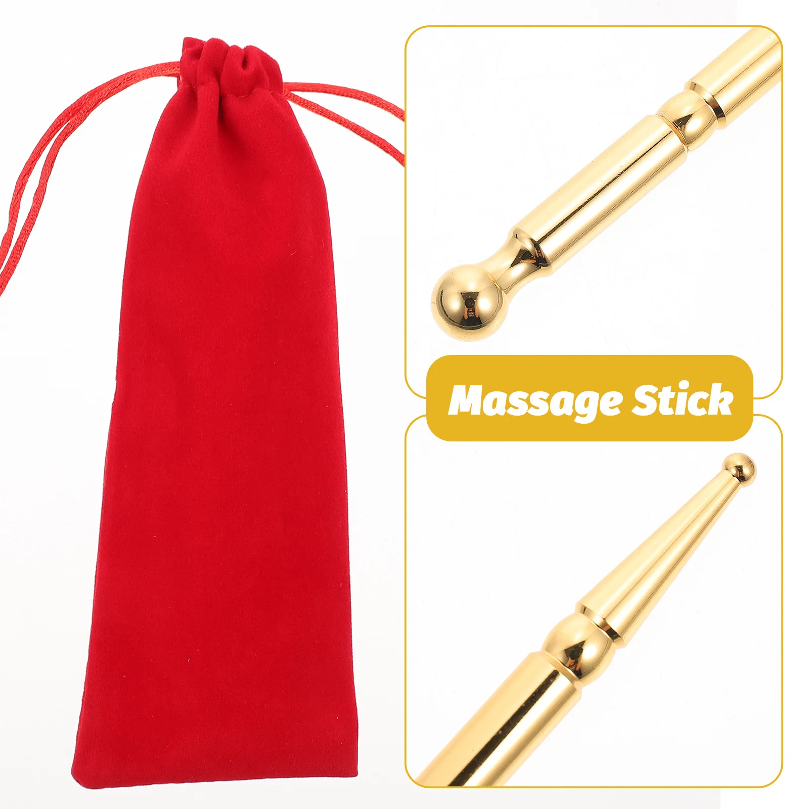 

Massage Stick Deep Tissue Pain Relief Acupressure Tool Body Face Muscle Joint Therapy Reflexology Brass Rod Massager