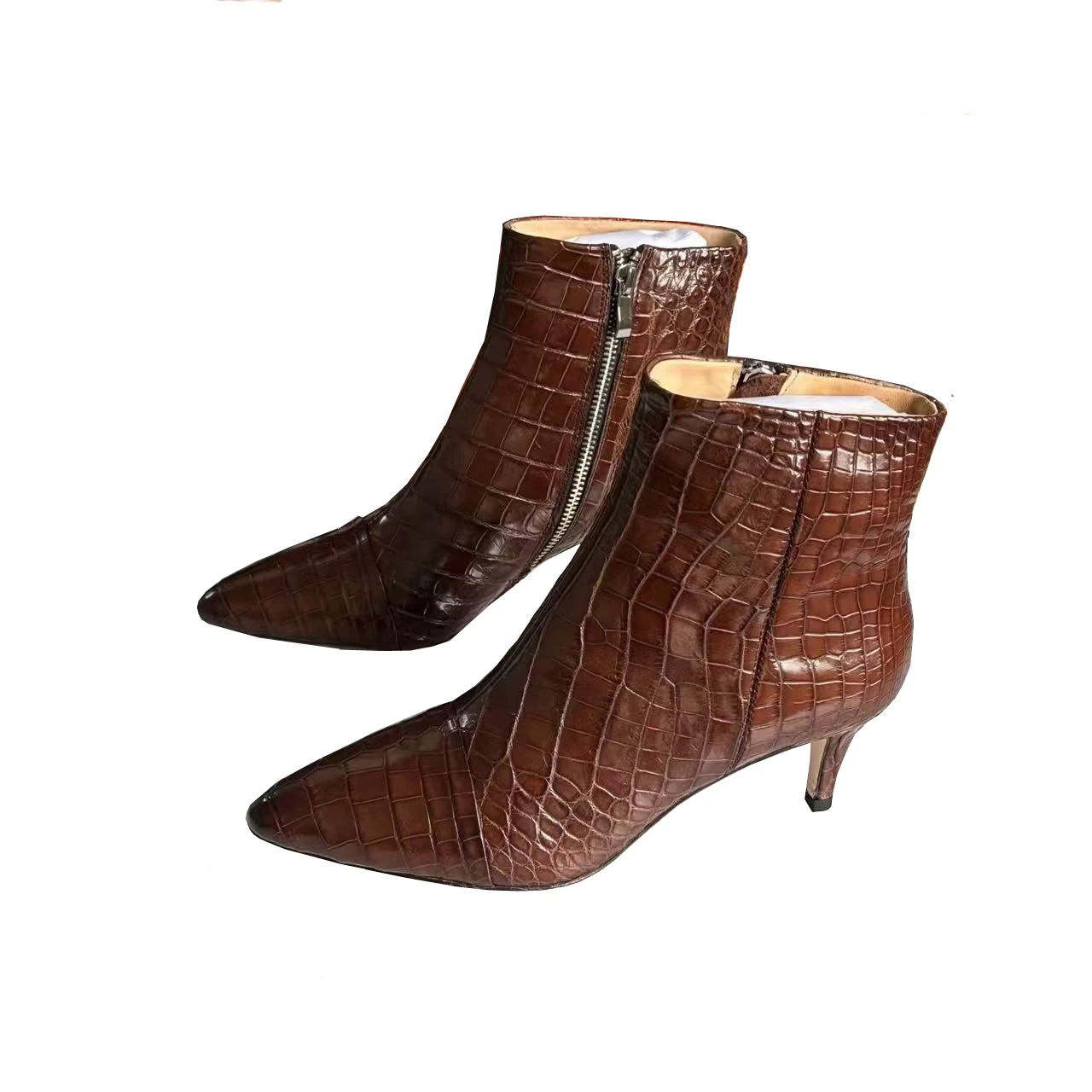 

kexima new women boots crocodile shoes female boots meeting wedding party wear brown thin heels