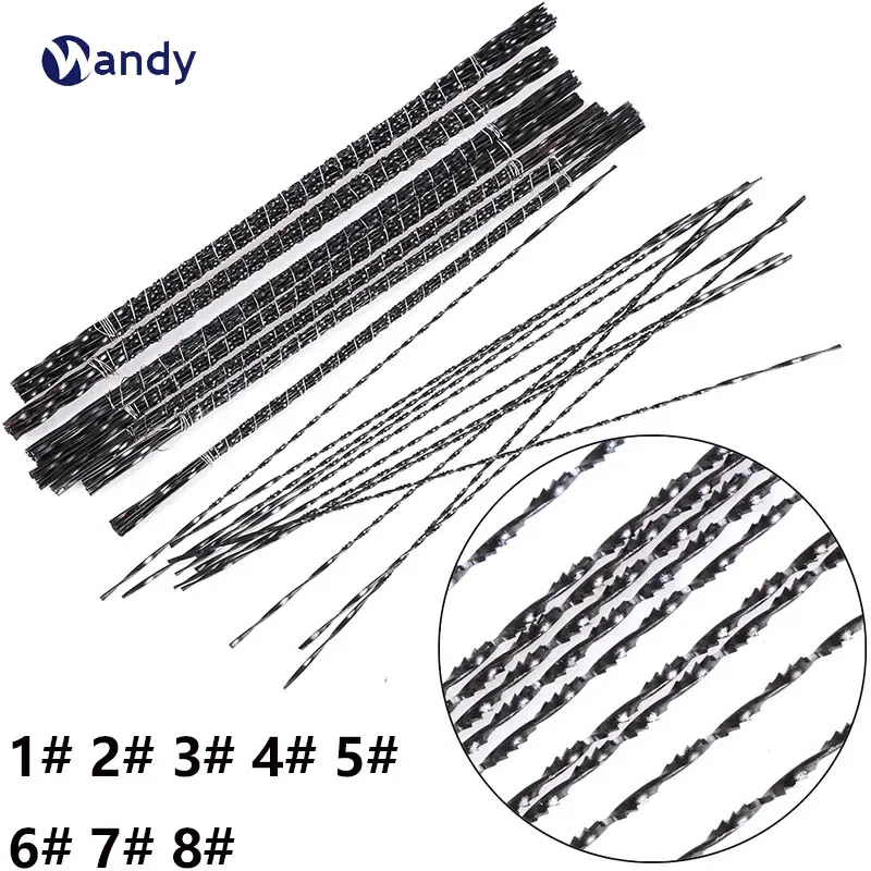 Scroll Jig Saw Blades Spiral Teeth Kinds Wood Saw Blades Steel Wire Metal Cutting Hand Craft Tool For Carving Length 130mm 1#~8#