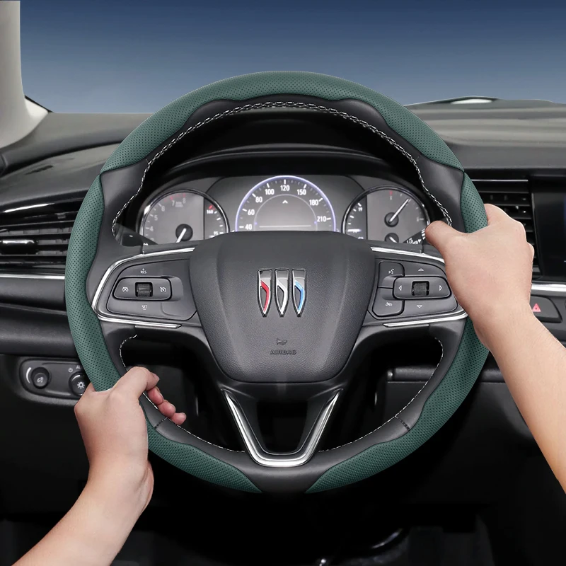

Suitable for Buick Breathable Hole Leather Steering Wheel Cover Segmented Sail Encore Enclave GL8 GL6 Excelle Velite 6 GS Verano