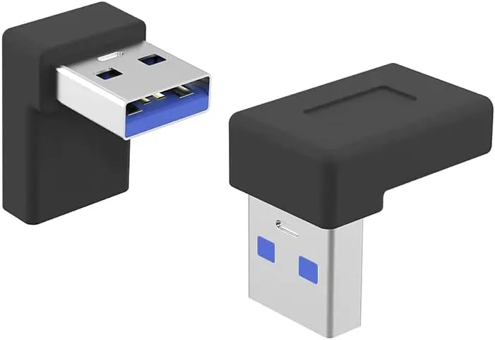 

Right Angle USB A Male to Female Adapter,90 Degree USB3.0 to Type C Cable Connector Support unidirectional Sides 5Gbps & Data T