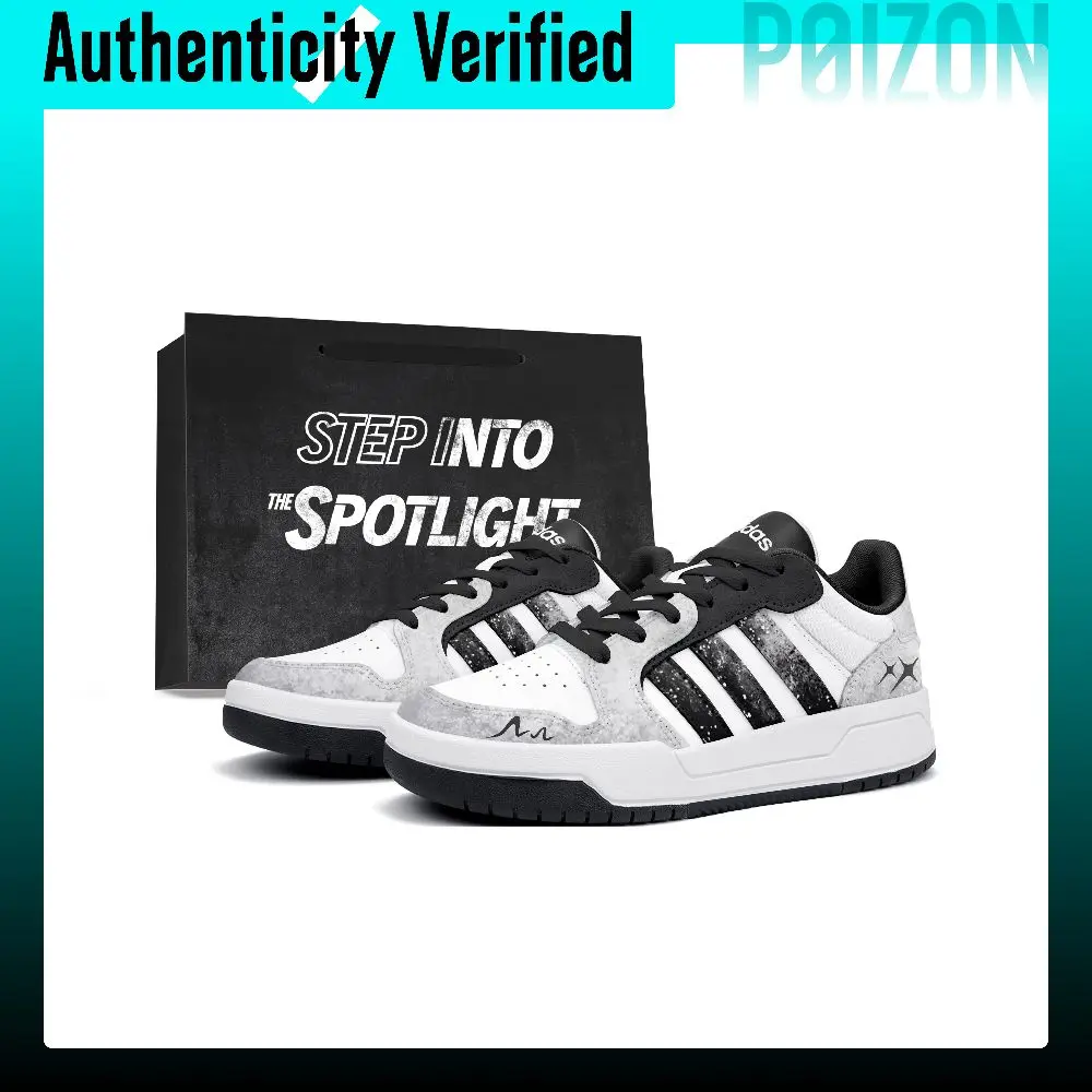 Adidas ENTRAP Skate Shoes Men's Low Top Black White Silver JI2560(Team-2380-)