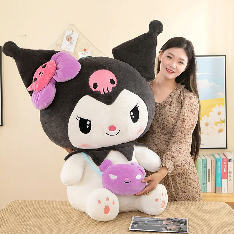 Pluszak Kuromi 50 cm Duży Rozmiar Urocza Lalka Sanrio dla Dzieci Wypchane Zwierzątko Prezent na Urodziny Boże Narodzenie Idealny dla Dzieci i Dziewczynek
